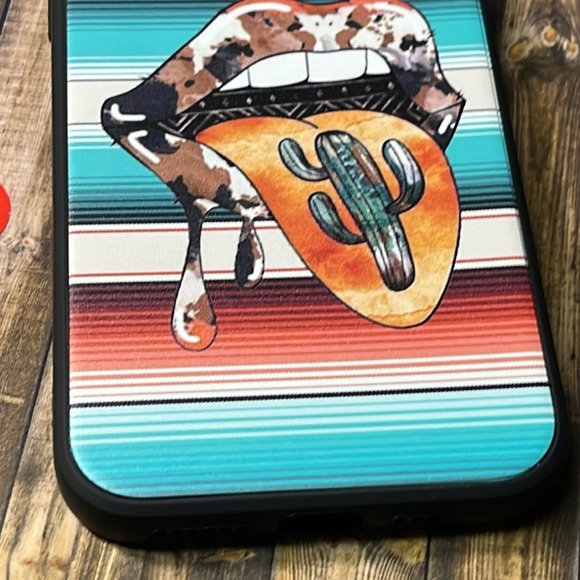 5for$10 Aztec Stripes Cow Print Lips Catcus Vibrant IPhone 11 Pro Phone Case - Picture 3 of 5